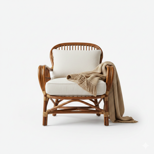 เก้าอี้หวายกลางแจ้งสไตล์มินิมอล ทนทาน นั่งสบาย เหมาะสำหรับบ้านไร่ - Product Image 1