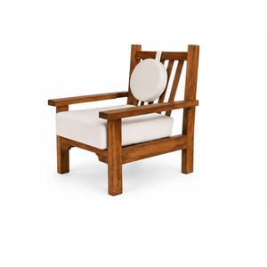 Fauteuil de piscine de luxe en teck avec siège rembourré et table d'appoint assortie pour villa, complexe hôtelier, hôtel - Product Image 2