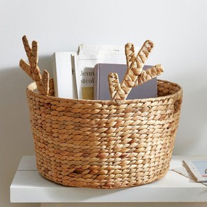 Christmas decoration & organiser handmade baskets weaving <b>water</b> hyacinth reindeer basket <b>container</b> - Product Image 1