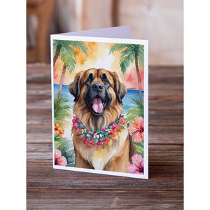 Leonberger Luau A7 Cartes de vœux Lot de 8 cartes vierges fantaisistes avec enveloppes Taille 5x7 - Product Image 2