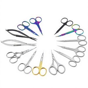 Ciseaux à cuticules extra fins 9 cm, lames courbées en acier inoxydable, pour droitiers, pour éliminer les cuticules mortes des ongles des mains et des pieds - Product Image 1