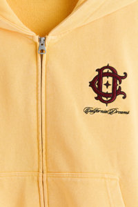 Sweat-shirt à capuche unisexe en coton molletonné, fermeture éclair, uni, pour impression de logo personnalisé - Product Image 3