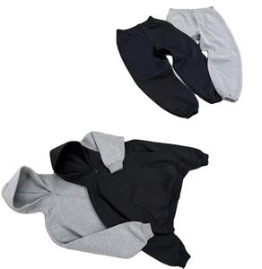 Trajes de chándal de algodón 100% personalizados al por mayor, chándales deportivos de fitness de gran tamaño de alta calidad, Sudadera con capucha y cremallera, Burbuja de talla grande para invierno - Product Image 2