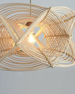Organic Woven Rattan Lampshade Stacked Petal Pendant <b>Light</b> Fixture Retro Hanging <b>Ceiling</b> Lamp for <b>Office</b> Study - Product Image 4