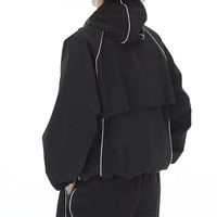 Ensemble de survêtement coupe-vent unisexe surdimensionné réversible avec fermeture éclair, personnalisable avec logo, haute qualité OEM/ODM, 100% polyester NOFYAN IND