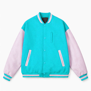 แจ็คเก็ต Letterman ขายดีสำหรับผู้ชาย OEM ขายส่งแฟชั่นแจ็คเก็ต Varsity สำหรับผู้ชาย คอตั้ง แขนยาว แบบสั่งทำได้ - Product Image 1