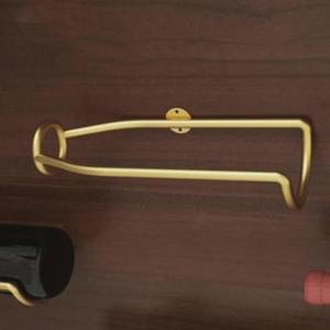 Soporte de pared para botellas de vino en forma de botella, de metal dorado, perfecto para decoración de bares, clubes y fiestas en el hogar, venta al por mayor desde India. - Product Image 1