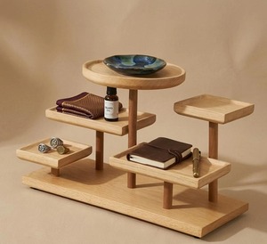Organisateur de rangement en bois à 5 niveaux pour bijoux, parfums et usage en cuisine, support de rangement de table, décoration intérieure, organisation - Product Image 1