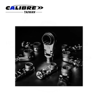TAIWAN CALIBRE Kit d'accessoires de clés à cliquet à tête articulée déportée 12 points, 8 pièces, 10-19 mm, 3/8'', en CRV, à fourche profonde, pour usage industriel, bricolage et OEM 1