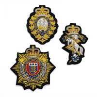 Badge de blazer personnalisé brodé à la main en fil de bouillon 3D, or et argent, qualité supérieure, patch en feutre non tissé pour blazers, casquettes et vestes