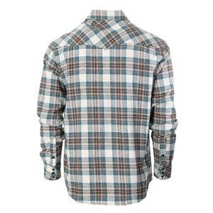 เสื้อเชิ้ตแฟลนเนลแขนยาวสีน้ำเงินสำหรับผู้ชายวัยกลางคนและวัยรุ่น ระบายอากาศได้ดี เหมาะสำหรับฤดูร้อน รับผลิตแบบ OEM - Product Image 2