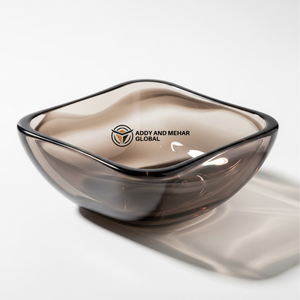 ชามเสิร์ฟตกแต่งสีน้ำตาลสุดหรู – ชามผลไม้และสลัดทรงโค้งทันสมัยสำหรับโต๊ะอาหาร ห้องครัว และบ้านสไตล์ร่วมสมัย - Product Image 1