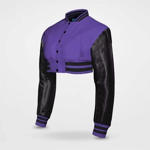 Veste en cuir universitaire personnalisée pour femmes, avec patch brodé en chenille, service d'échantillons OEM ODM disponible en usine - Product Image 1