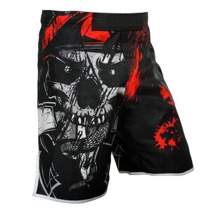 Pantalones Cortos de Boxeo MMA para Hombre, Negros con Estampado de Calavera y Dragón Rojo, Secado Rápido, 100% Poliéster, Ropa de Artes Marciales Mixtas, Corte Regular - Product Image 5