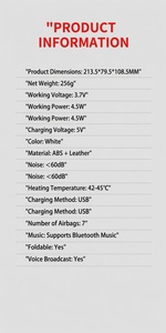 เครื่องนวดตาพร้อมการบำบัดด้วยอินฟราเรด แบตเตอรี่ลิเธียมแบบชาร์จ USB 1000mAh สำหรับบรรเทาอาการปวดตาและช่วยในการนอนหลับ - Product Image 5