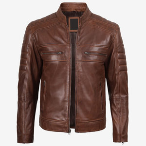 Custom Packing Regular Length <b>Men</b> Leather <b>Jackets</b> New Causal Vintage Leather <b>Jacket</b> Available In All Sizes - Product Image 6