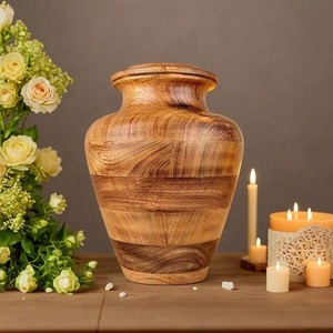 Grand Wooden Cremation Urn Memorial <b>Ash</b> Holder Featuring Decorative Secure Closure And Exquisite Natural Wood Character - Product Image 1