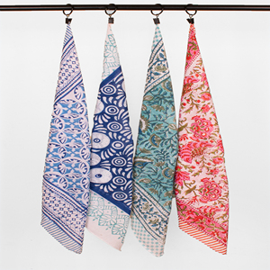 Handcrafted Cotton Square Handkerchief Bandana Set Floral Pattern Outdoor Hippie Hair <b>Accessory</b> Unisex - Product Image 4
