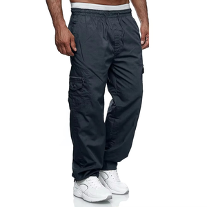 Wholesale Top Quality Athletic Style Cargo Jogger Pants Men Zipper Pockets Drawstring Activewear Loose Fit Workout Men Jogger - Product Image 5
