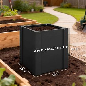 Jardinière surélevée noire pour l'extérieur et bac de plantation pour pots de fleurs - Product Image 6
