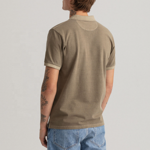 Chemise pour homme à manches courtes boutonnée, coupe classique, tricotée, 200g, 60% coton + 40% polyester, noire, FMF Polo Shirts - Product Image 3