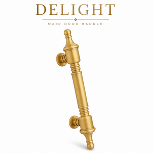 Brushed <b>Gold</b> Brass <b>Kitchen</b> & Bedroom Door <b>Handle</b> with Eco-Friendly Design and Easy Installation for Residential Use - Product Image 1