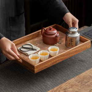 Custom Logo Solid Wood <b>Tea</b> <b>Tray</b> Large Rectangular Wooden Serving Board for Afternoon <b>Tea</b> Coffee Hotel Restaurant Tableware - Product Image 2