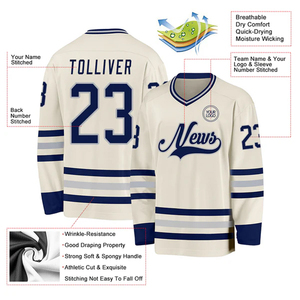 Premium Sublimation Hockey Jersey Custom <b>Athletic</b> Apparel With Tackle Twill Embroidery And Team Logo Artwork - Product Image 4