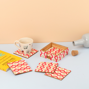 Posavasos de corcho al por mayor, posavasos de madera sobre estampado para servir té, Juego de 4 piezas, accesorios de cocina, posavasos de resina - Product Image 5