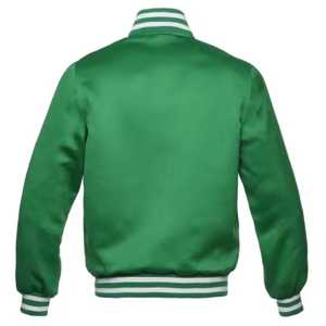 Unisex Custom Baseball Design Silk Satin Bomber Jacket Fashionable Stand Collar Casual Winter Style Front Worsted Bulk for Men - Product Image 2