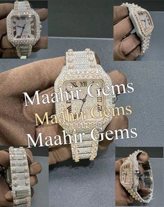 Montre de luxe pour homme et femme en moissanite et acier inoxydable de qualité supérieure, entièrement sertie de pierres, disponible à prix d'exportation - Product Image 3