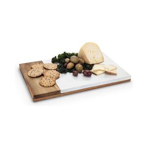 Planche à découper moderne en marbre et en bois, surface de découpe durable pour la préparation des légumes, des fruits, du pain, de la viande et du fromage - Product Image 4