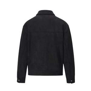 Veste en cuir de travail zippée de haute qualité pour homme avec poches, col rabattu, doublure en coton, coupe classique, style automne - Product Image 4