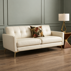 Sofá Moderno de Cuero Genuino de 2 Plazas, Tapizado, para Sala de Estar, Apartamento, Hotel, Muebles para Sala de Estar - Product Image 1
