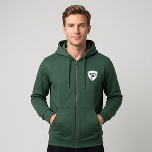 Sudadera con Capucha Verde para Hombre Dumela, con Cierre, de Algodón y Felpa, Informal, con Logotipo Frontal, Corte Regular, para Otoño - Product Image 2