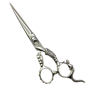 Ciseaux de coiffure professionnels avec manche fantaisie Dragon, nouveaux, droits, tranchants, en acier inoxydable, légers, pour droitiers, avec support de doigt fixe - Product Image 4