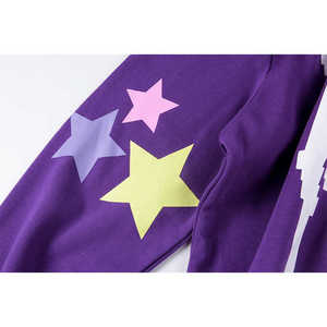 เสื้อฮู้ดดี้สีม่วงลายกราฟิกทรงโอเวอร์ไซส์สำหรับผู้ชาย สไตล์สตรีทแวร์ ผ้าฝ้าย พูลโอเวอร์ ยูนิเซ็กส์ ฮิปฮอป ผ้าฟลีซ สกรีนลายได้ตามสั่ง - Product Image 4