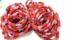 New Arrival Mix Red <b>Crystal</b> & Lampwork Glass <b>Beads</b> Roll Bracelet with Flexible Length and Crochet Flowers Pattern - Product Image 2