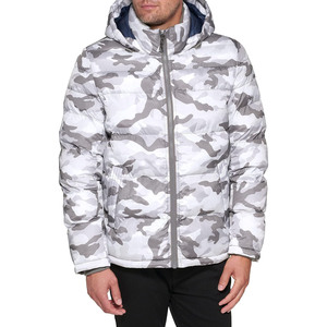 Veste d'hiver à capuche pour homme, imprimé camouflage, coupe-vent, vêtements d'extérieur décontractés, fermeture éclair, rembourrage épais en polyester - Product Image 2