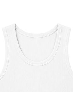 Customized <b>White</b> Ribbed Cotton <b>Men</b> Tank Top Sleeveless Casual Slim Fit Summer Gym <b>Vest</b> Stretch Undershirt Custom Wear Top - Product Image 5