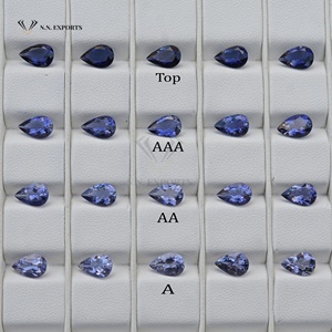 Piedra de iolita azul Natural de 7mm y 10mm, forma de pera facetada, fabricante de piedras preciosas sueltas de iolita de la mejor calidad, todos los tamaños personalizados disponibles - Product Image 1