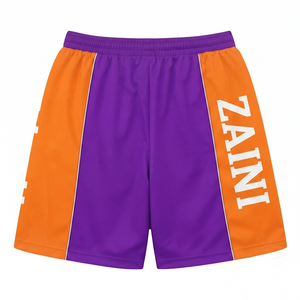 Shorts de Playa para Hombre, Premium, 160gsm, Poliéster/Nailon, Cintura Media, Cierre con Cordón, Color Marrón/Rosa, Impresión Serigráfica, OEM/ODM - Product Image 2