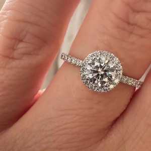 Anillo de Compromiso Personalizado de Oro de 14k/18k con Diamante Redondo Cultivado en Laboratorio, Halo, Pavé, Solitario, Anillo de Boda, Anillo de Promesa, Fabricante - Product Image 6