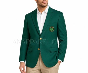 Men's Green Golf <b>Blazer</b> Tournament Sport Coat Classic Champion Style Jacket 2 Button Wool Blend Suit Coat - Product Image 4