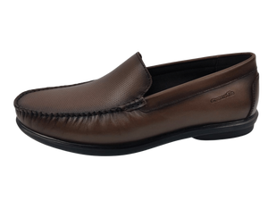 Mocassins pour hommes Dlords en cuir véritable marron tabac, à enfiler, confortables, respirants, avec doublure synthétique, chaussures de bureau et de carrière, semelle en caoutchouc - Product Image 4