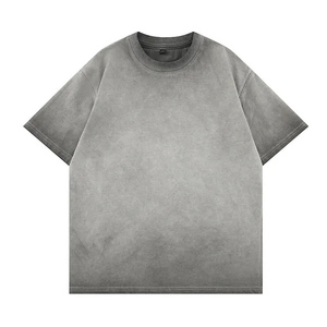 T-shirt en coton épais de qualité supérieure, personnalisable OEM, 230 à 400 GSM, effet délavé soleil, coupe ample, épaules tombantes, délavage acide. - Product Image 6