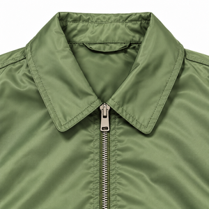 Chaqueta bomber verde oliva para hombre, cortavientos, con cierre de cremallera, cuello vuelto, informal, lisa, para otoño. - Product Image 3