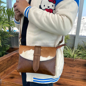 กระเป๋าสะพายข้างหนังวัวธรรมชาติทำจากหนังวัวแบบตะวันตกกระเป๋าถือสำหรับผู้หญิงมีสไตล์อเนกประสงค์ขายดี - Product Image 2