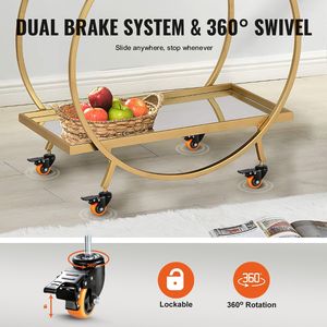 Set di 4 Ruote Girevoli Resistenti da 2 Pollici con Capacità di Carico di 110 Libbre, Stelo Filettato e Doppio Freno di Bloccaggio Sicuro per Uso Industriale - Product Image 5