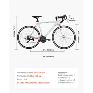 Bicicleta Deportiva Urbana para Adultos 700C, Bicicleta de Carretera de Carreras con Transmisión SHIMANO de 21 Velocidades y Ruedas Curvadas para Desplazamientos Diarios - Product Image 5